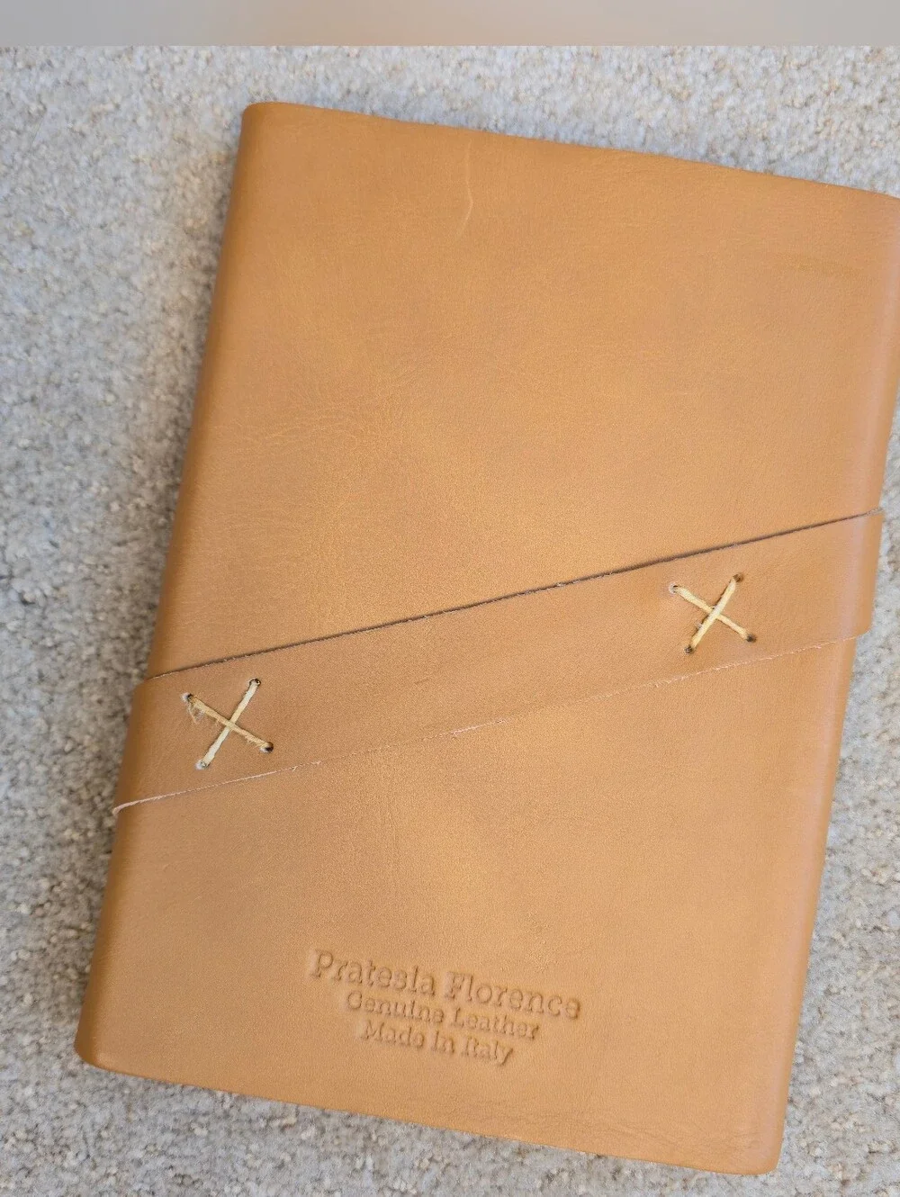 Genuine Italian Leather Journal Pratesia Florence Made In Italy 8.5”x6” Tan